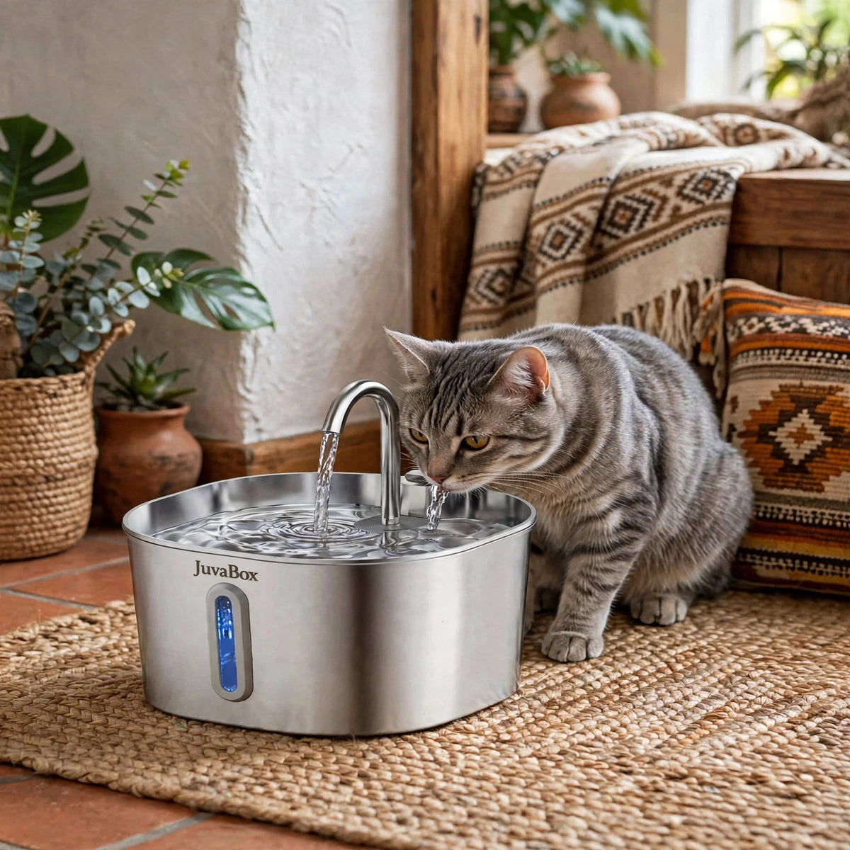 FuentePro - Bebedero Automatico e Inalambrico en Stainless Steel 2.2L para Perros y Gatos