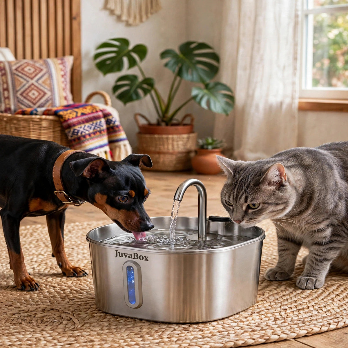 FuentePro - Bebedero Automatico e Inalambrico en Stainless Steel 2.2L para Perros y Gatos