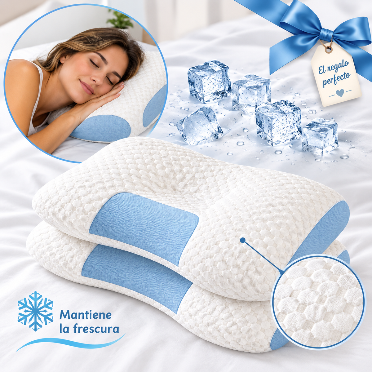 SleepPro - Almohada ergonómica con memory foam para bienestar del cuello